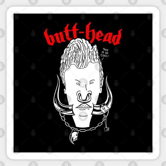 Funny 90's Cartoon Metal Band Logo Parody Sticker by BoggsNicolas